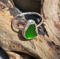 Image 2 of Green Cornish Seaglass Ring - UK size R