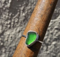 Image 1 of Green Cornish Seaglass Ring - UK size R