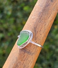 Image 7 of Green Cornish Seaglass Ring - UK size R