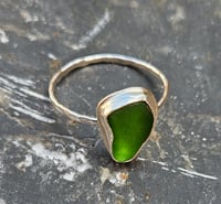 Image 6 of Green Cornish Seaglass Ring - UK size R