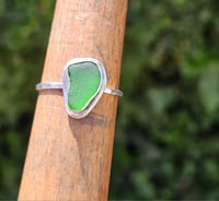 Image 8 of Green Cornish Seaglass Ring - UK size R