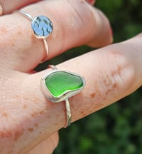 Image 9 of Green Cornish Seaglass Ring - UK size R