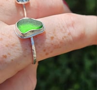 Image 10 of Green Cornish Seaglass Ring - UK size R