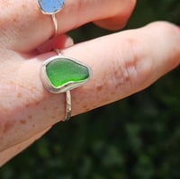 Image 3 of Green Cornish Seaglass Ring - UK size R