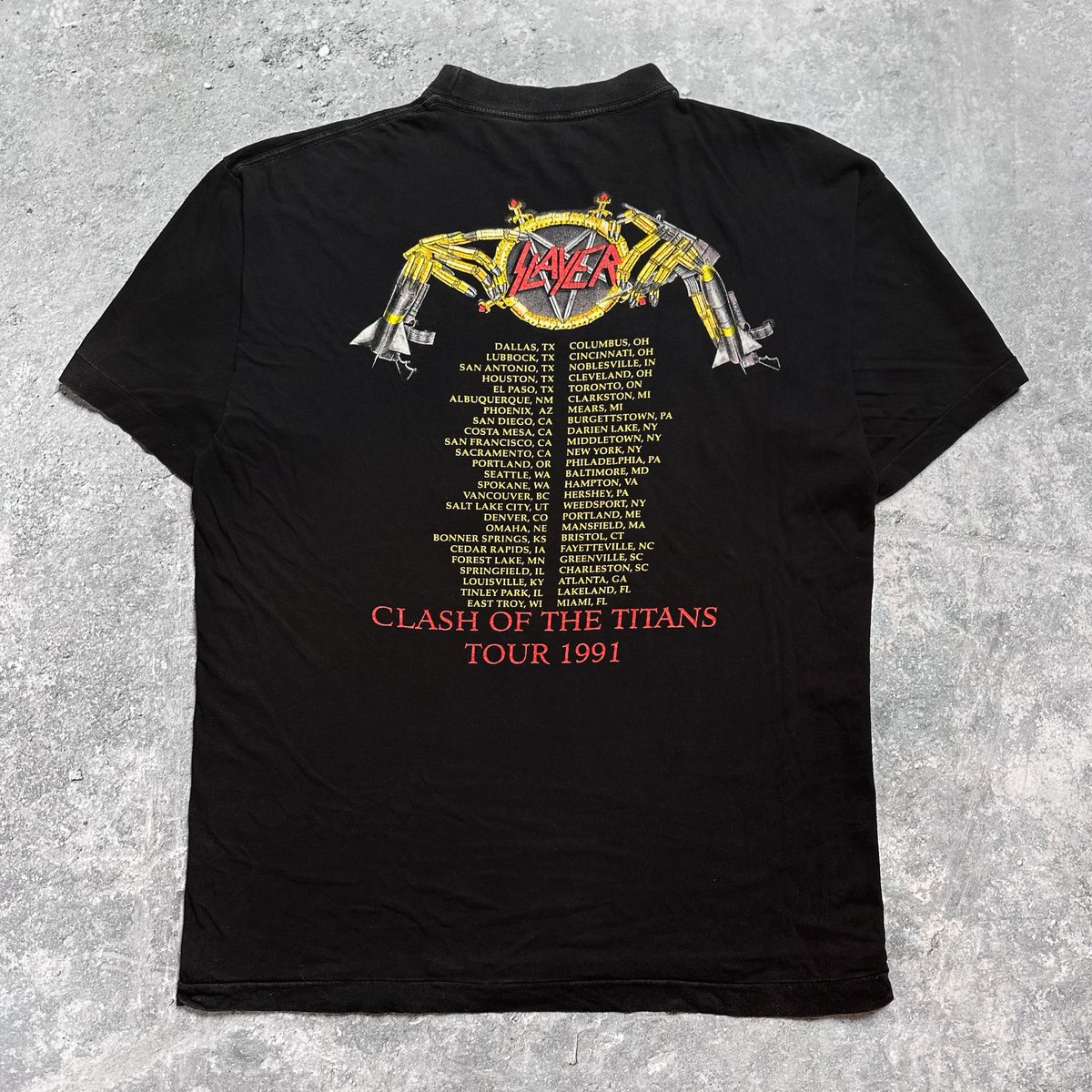 SLAYER 1991年　バンT Yahoo!オークション - 91年 SLAYER (CLASH OF THE TITANS) T