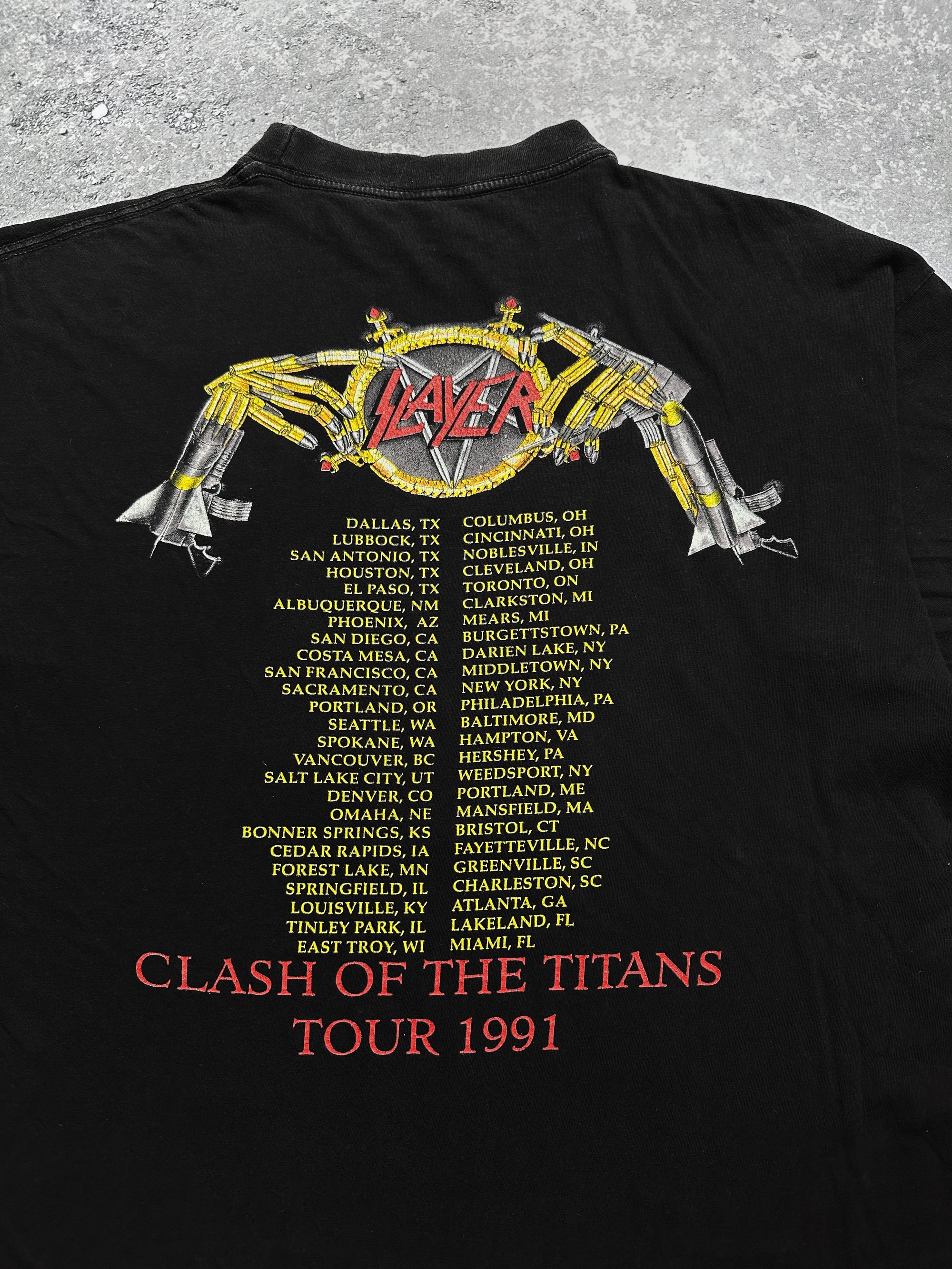 Slayer 1991 'Clash Of The Titans Tour' T-Shirt | NLVintage