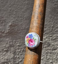 Image 2 of Rose Ring - made with a piece of vintage china. UK size R