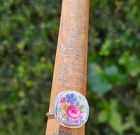 Image 4 of Rose Ring - made with a piece of vintage china. UK size R
