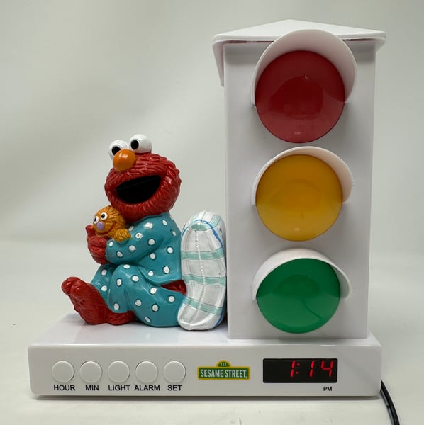 Image of Sesame Street Elmo Traffic Stoplight Digital Alarm Clock With Light WORKS! - Free Shipping