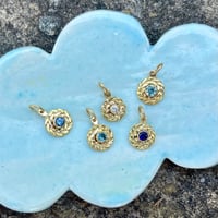 Image 5 of Gold Wreath Charm, Montana Blue Sapphire