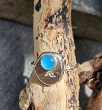 Image 4 of SeaWave Ring with Chalcedony - UK size T ( i can make in different sizes to order though! ) 