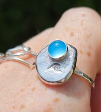 Image 2 of SeaWave Ring with Chalcedony - UK size T ( i can make in different sizes to order though! ) 