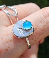 Image 1 of SeaWave Ring with Chalcedony - UK size T ( i can make in different sizes to order though! ) 