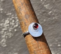 Image 2 of Ready to ship! Moon Ring with Garnet - UK size N 