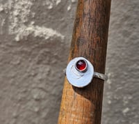 Image 1 of Ready to ship! Moon Ring with Garnet - UK size N 