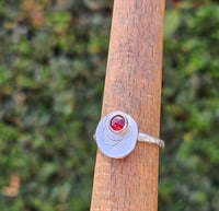 Image 6 of Ready to ship! Moon Ring with Garnet - UK size N 