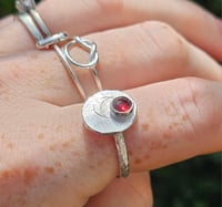 Image 3 of Ready to ship! Moon Ring with Garnet - UK size N 