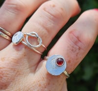 Image 7 of Ready to ship! Moon Ring with Garnet - UK size N 