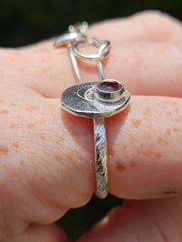 Image 8 of Ready to ship! Moon Ring with Garnet - UK size N 