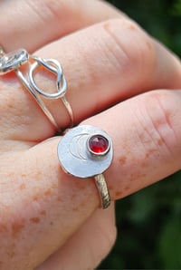 Image 2 of Ready to ship! Moon Ring with Garnet - UK size N 