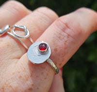 Image 9 of Ready to ship! Moon Ring with Garnet - UK size N 