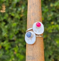Image 4 of Initial Rings with gemstone and heart-made to order! Any size and any gemstone 