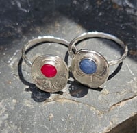 Image 5 of Initial Rings with gemstone and heart-made to order! Any size and any gemstone 