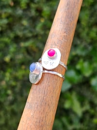 Image 6 of Initial Rings with gemstone and heart-made to order! Any size and any gemstone 