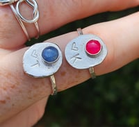 Image 8 of Initial Rings with gemstone and heart-made to order! Any size and any gemstone 