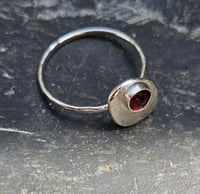 Image 2 of Heart and Garnet Ring -can make to order in different size) 