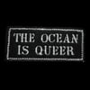 The Ocean Is Queer Patch | Black & White Rectangle