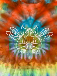 Image 2 of Twin Fae- Lotus Tie-Dye Orange, Blue, and Yellow Tee- Small