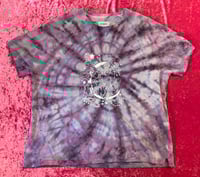 Image 1 of Abolition unicorn ~Screen printed purple, pink & blue XL cotton spiral sweater-tshirt~