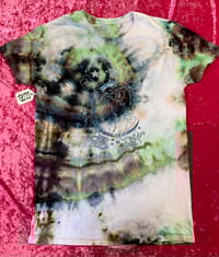 Image 1 of Abolition unicorn ~Screen printed green, blue, brown, purple & orange geode M cotton t shirt~