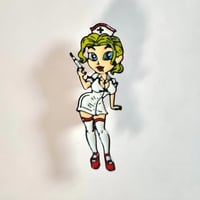 Image 1 of Sexy Nurse Holding A Syringe Enamel Pin