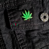Image 4 of Weed Leaf With Golden Border Enamel Pin
