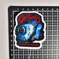 Image 2 of SMALL Obituary Cause Of Death Matte Vinyl Sticker 