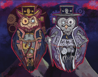 Image 2 of Okami Twin Demon Owls 8X10 Print