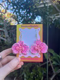 Pink phalaenopsis earrings 