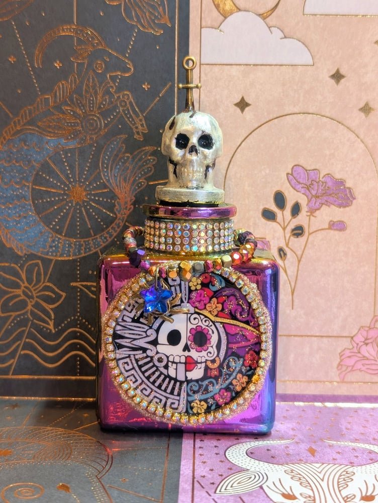 Image of ¡CHINGA EL PATRIARCHY! ~ Hand Embellished Witch Bottle #1