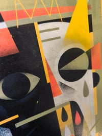 Image 3 of Abtract Cat ( with a yellow ear ) - Customised print - ONE OF A KIND