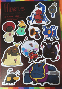 Image 1 of Heartless Drawn From Memory A5 Sticker Sheet