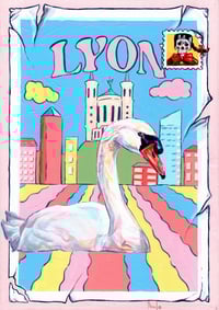 Image 2 of Trio de cartes postales encadrées- Trio of framed postcards 