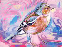Image 2 of Pinson des arbres peinture acrylique originale sur bois- Original chaffinch painting in acrylic 