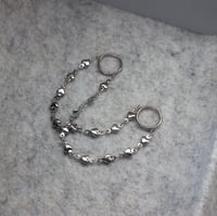 Image 1 of HEARTS Ear Chains - Hinged Segment Ring Chain - Stretched Ears - Surgical Steel Ear Weights