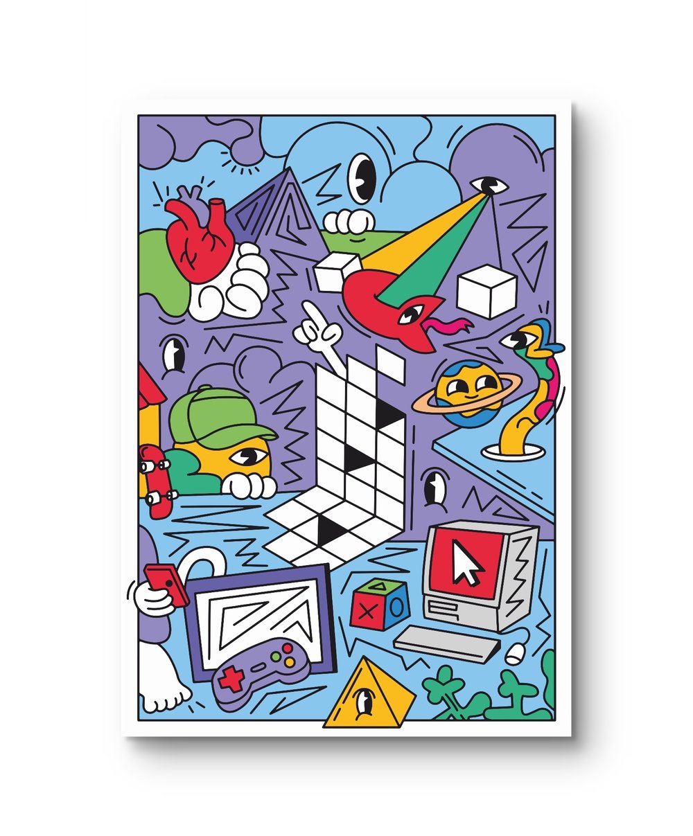 Image of Art Poster by Phil Huelz "Purple Sky"