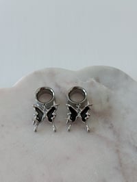 Image 2 of Black Moonlight Butterflies (Silver)