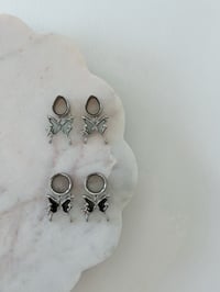 Image 3 of Black Moonlight Butterflies (Silver)