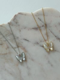 Image 4 of Opalescent Butterfly Necklace (Silver OR Gold)