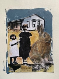 #10 Art fundraiser for Palestine  Big Bunny mixed media original art